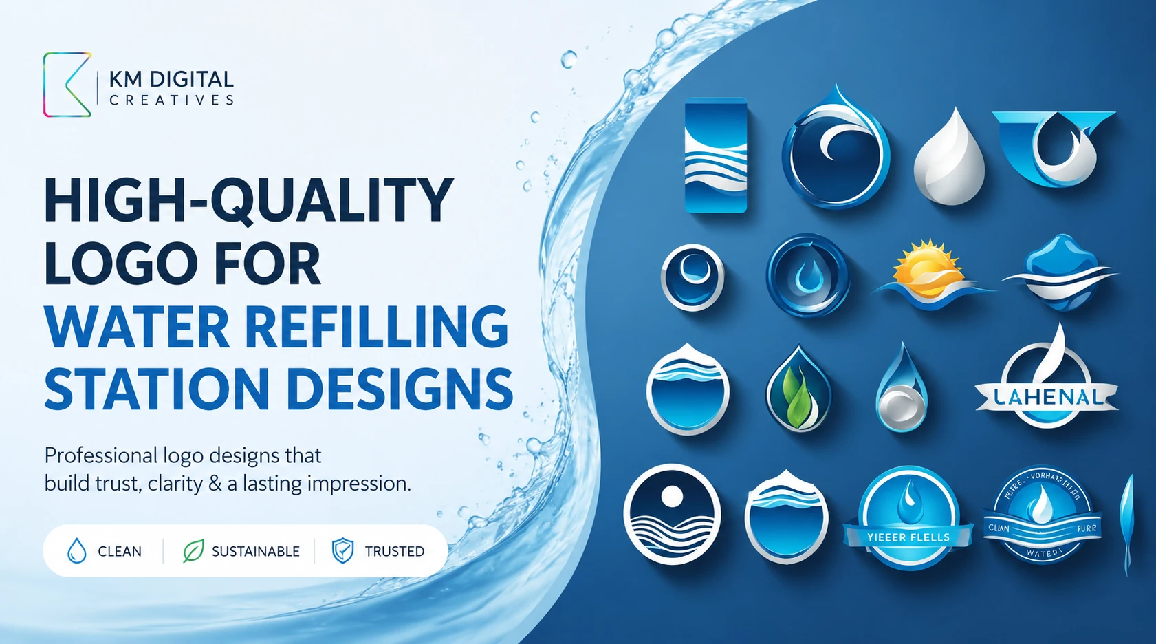Logo for Water Refilling Station Designs – Professional Water Brand Logo Ideas