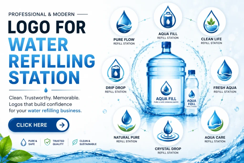 Logo for Water Refilling Station – Looking for a Logo Designer to Create Your Water Business Identity & Branding?
