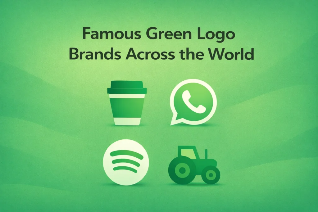 Famous green logo brands and what they represent Famous companies with green logos including Starbucks, Spotify, Android, and Whole Foods