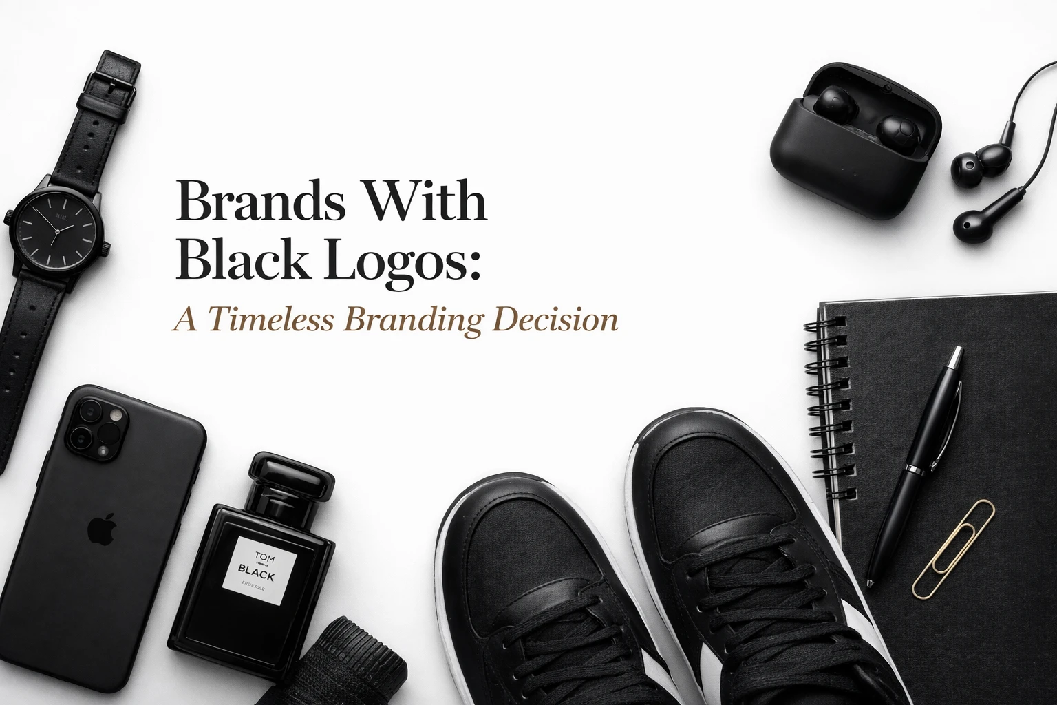 Brands with black logos demonstrating timeless and sophisticated branding