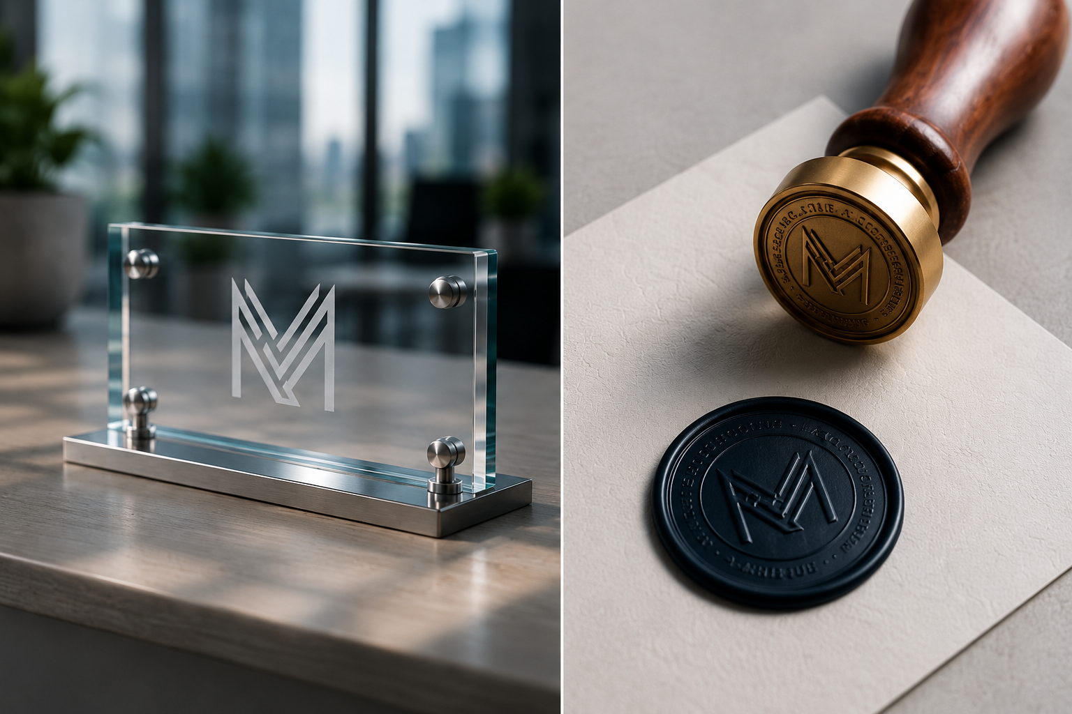 Accounting firm branding visual system featuring premium logo applications, office signage, brand collateral, and professional identity design