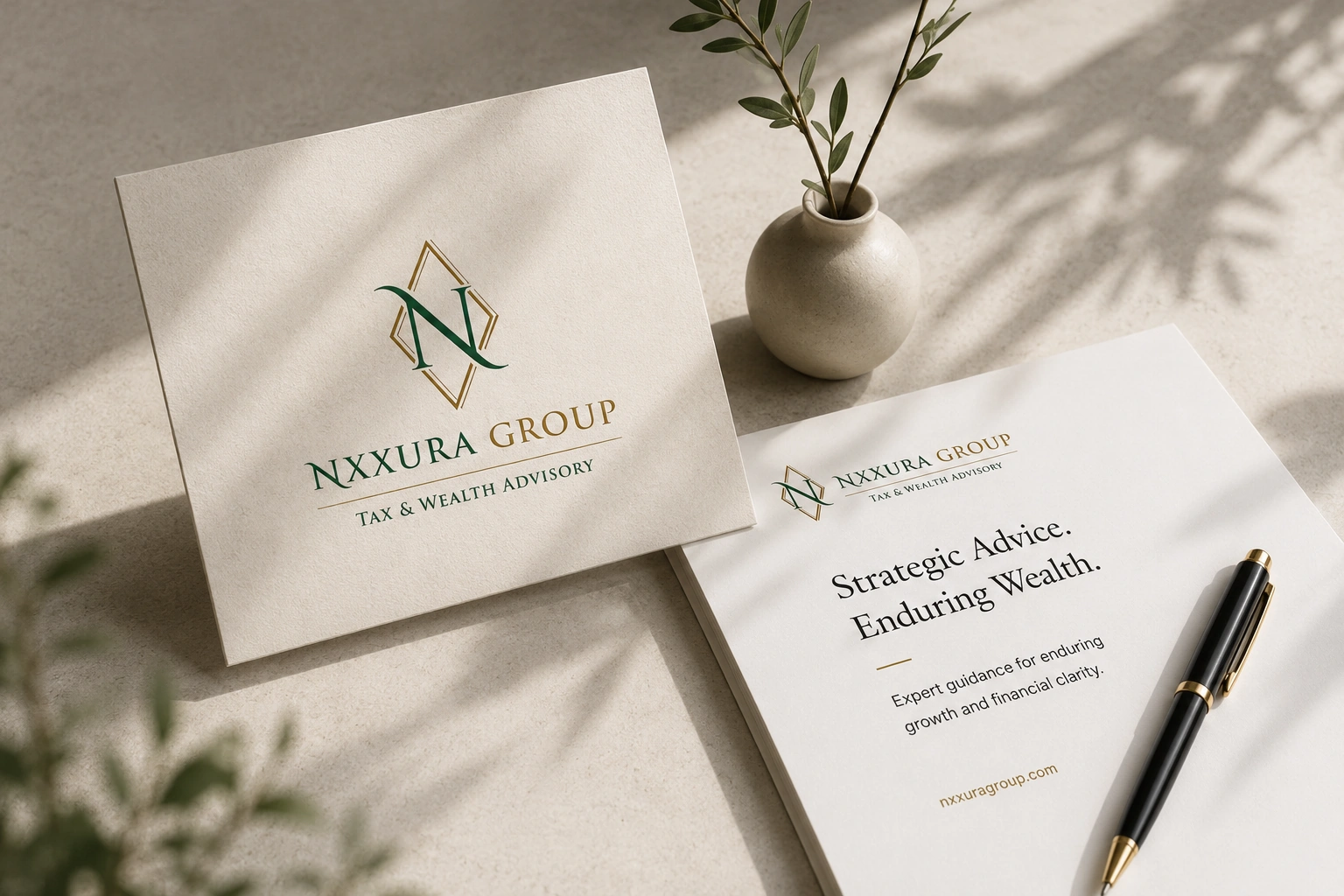 Financial and tax services branding case study showcasing premium visual identity design and brand applications
