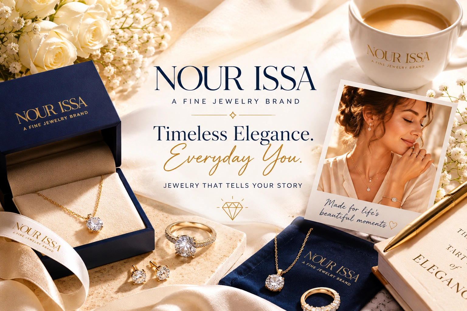 Luxury jewelry branding and personal brand identity design for a premium jewelry brand