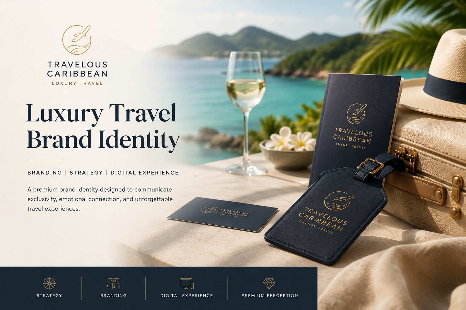 Luxury travel brand identity case study featured image showcasing premium branding and travel experience design