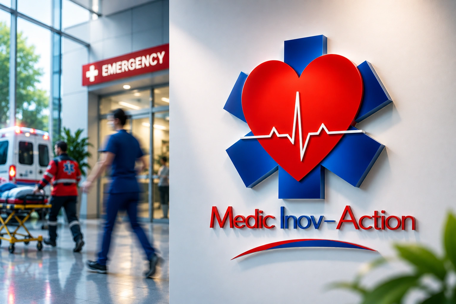 Combination mark logo branding for emergency care clinic healthcare identity project